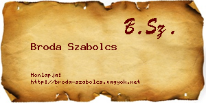 Broda Szabolcs névjegykártya