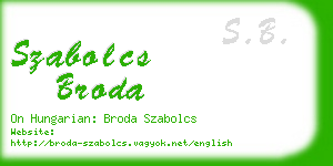 szabolcs broda business card